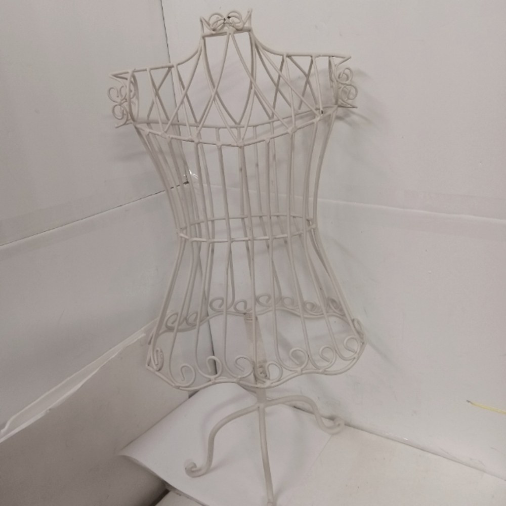 Metal Dress Formed Jewelry Organizer Coated Wire Rack on Stand 23"